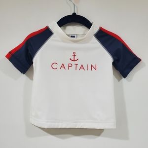 NEW Janie & Jack Captain Nautical Rash Guard Top Boy's Size 3/6 Months